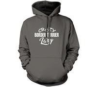 Crazy Border Terrier Lady Unisex Hoodie - Grey Medium