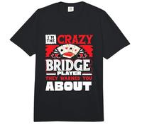 Crazy Bridge Player Warned About Bridge Card Game Player Comfort Colors Adult Heavyweight T-Shirt