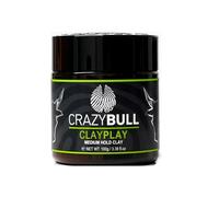 Crazy Bull Clay Play Hair Styler - Medium Hold Hair Clay with Low Shine, Semi-Matte Finish - Vegan, Water-Based Product with Bentonite Clay for Volumising, Defining, & Texturising - Sweet Apple Scent
