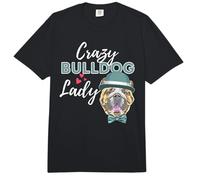 Crazy Bulldog Lady - Funny English Bulldog Dog Lover Comfort Colors Adult Heavyweight T-Shirt