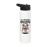 Crazy Bully Pet Cute Dog Lover Cartoon Funny Bull Terrier Stainless Steel Insulated Water Bottle