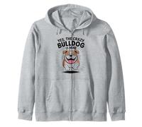 Crazy Bully Pet Cute Dog Lover Cartoon Funny Bull Terrier Zip Hoodie