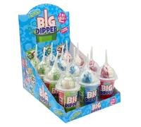 Crazy Candy Factory Big Dipper, Fruit Flavour Lollipop & Sour Sherbet Dip, 50 g (Pack of 12)