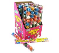 Crazy Candy Factory Bubblegum Strips, Fruit Flavour Assortment Retro Sweets, 30 g (Pack of 40)