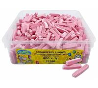 Crazy Candy Factory Dairy Free Strawberry Planks Sweets Tub - 780g Fondant Centre Flavoured Candy