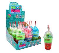 Crazy Candy Factory Dip 'N' Dunk, Fruit Flavour Lollipop With Sour Gel & Sherbet Dips, 68 g (Pack of 12)