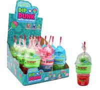 Crazy Candy Factory Dip 'n' Dunk Sour Candy with Lollipop, 12 Count