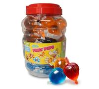 Crazy Candy Factory Fruit Pops, 44 x 35ml Bulk Box, Individually Wrapped Fruit Flavour Ice Lollies | Refreshing Summer Treat for Party Bags and Celebrations