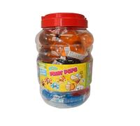 Crazy Candy Factory Fruit Pops - Strawberry, Raspberry, Orange & Grape Flavours - Fun Shaped Lollipops - Vegan-Friendly & Gluten-Free. (4 pops, Fruit, Bubblegum & Cola)