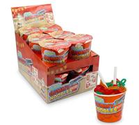 Crazy Candy Factory Gummy Noodles 12 x 63g Bulk Box, Individually Wrapped Fruit Flavour Jelly Strings | Fun Novelty Sweets for Party Bags and Gifting