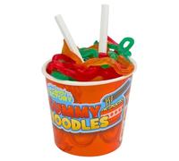 Crazy Candy Factory Gummy Noodles - Colorful Fruity Gummy Noodle Candy with Two Straws, Fun Snack Cup, sweets. (12 cups, fruity)