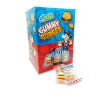 Crazy Candy Factory Mini Gummy Burgers, Fruit Flavour Individually Wrapped Novelty Sweets, 10 g (Pack of 100)