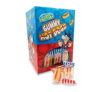 Crazy Candy Factory Mini Gummy Hot Dogs, 10 g (Pack of 100) | Fruit Flavour, Individually Wrapped Novelty Sweets