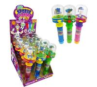 Crazy Candy Factory Sports Flickerz, Fruit Flavour Lollipop & Interactive Ball Game, 11 g (Pack of 12)