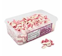 Crazy Candy Factory Sweetshop Gummy Teeth 1p Tub - Strawberry Flavour Retro Sweets
