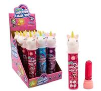 Crazy Candy Factory Unicorn Light Pop, Fruit Flavour Lollipop With Light Up Unicorn Head, 11 g (Pack of 12)