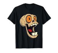 Crazy Cartoon Skull with Big Eyes and Screaming Mouth T-Shirt