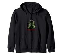 Crazy Cat Costume as Christmas Tree Zip Hoodie