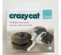 Crazy Cat Creative Foldable Interactive Cat Toy with Sound Ball, Brown