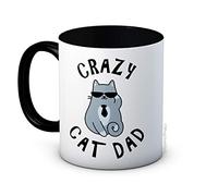 Crazy Cat Dad - Funny Ceramic Coffee or Tea Mug - Birthday Christmas Father's Day Gift