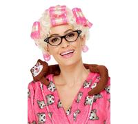 Crazy Cat Lady Costume Ladies Girls Funny Housewife Fancy Dress Outfit Wig