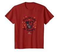 Crazy Cat Lady in Training Meow T-Shirt, Kids, Cranberry, 10 Years
