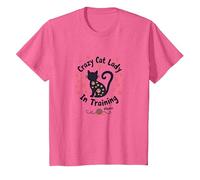 Crazy Cat Lady in Training Meow T-Shirt, Kids, Pink Heather, 4 Years