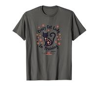 Crazy Cat Lady in Training Meow T-Shirt, Men, Asphalt, 3XL