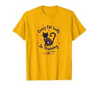 Crazy Cat Lady in Training Meow T-Shirt, Men, Bright Gold, S