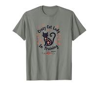 Crazy Cat Lady in Training Meow T-Shirt, Men, Olive Heather, XXL