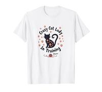 Crazy Cat Lady in Training Meow T-Shirt, Men, White, S