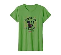 Crazy Cat Lady in Training Meow T-Shirt, Women, Grass, 3XL