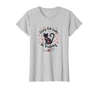 Crazy Cat Lady in Training Meow T-Shirt, Women, Silver, 3XL