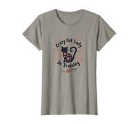 Crazy Cat Lady in Training Meow T-Shirt, Women, Slate Grey, Large