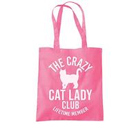 Crazy Cat Lady Lifetime Member - Tote Shopping Bag - Funny Cat Kitten One size pink