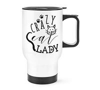 Crazy Cat Lady Paws Travel Mug Cup with Handle