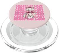 Crazy Cat Lady Persian Cat Girl Cat Mom Pink Coquette Bow PopSockets PopGrip for MagSafe