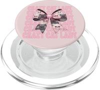 Crazy Cat Lady Persian Cat Girl Cat Mom Pink Coquette Bow PopSockets PopGrip for MagSafe