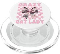 Crazy Cat Lady Persian Cat Girl Cat Mom Pink Coquette Bow PopSockets PopGrip for MagSafe