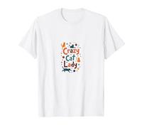 Crazy Cat Lady: Whimsical Feline Lover Gift T-Shirt, Men, White, L