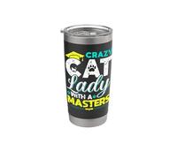 Crazy Cat Lady with A Masters Degree Graduation Gift Cat Mom Stainless Steel Insulated Tumbler