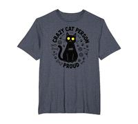Crazy Cat Person and Proud: Feline Lover's Delight T-Shirt, Men's Big and Tall, Heather Blue, 3X Tall