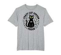 Crazy Cat Person and Proud: Feline Lover's Delight T-Shirt, Men's Big and Tall, Heather Grey, 6X Tall