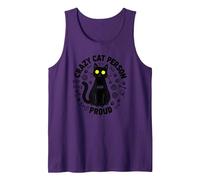 Crazy Cat Person and Proud: Feline Lover's Delight Tank Top, Men, Purple, XL