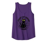 Crazy Cat Person and Proud: Feline Lover's Delight Tank Top, Women, Purple, L