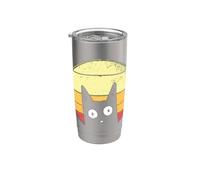 Crazy Cat Retro Sunset Distressed Funny P Boo Kitten Stainless Steel Insulated Tumbler
