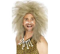 Smiffys Crazy Caveman Wig, Blonde Big, Cavemen & Women Fancy Dress, Adult Dress Up Wigs