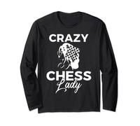 Crazy Chess Lady Chess Pieces Chess Lover Long Sleeve T-Shirt