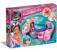 Clementoni- Crazy Chic Cool Nail Art Set for Kids: Nail Polish, Dryer, Stickers & Glitter (6+ Years)