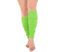 Crazy Chick Bright Neon 80s Dance Ankle Leg Warmers Fancy Dress Accessory-Fluorescent Green